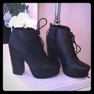 Never worn black platform booties